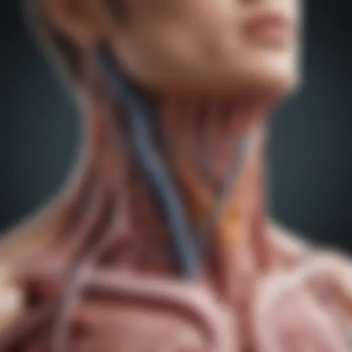 Illustration depicting the anatomical connection between the esophagus and lungs