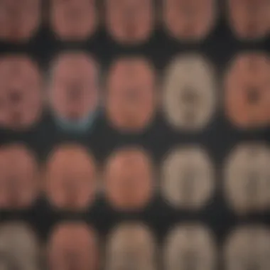 Diagram showcasing brain tumor types visible through CT imaging