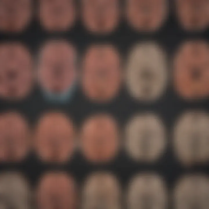 Diagram showcasing brain tumor types visible through CT imaging