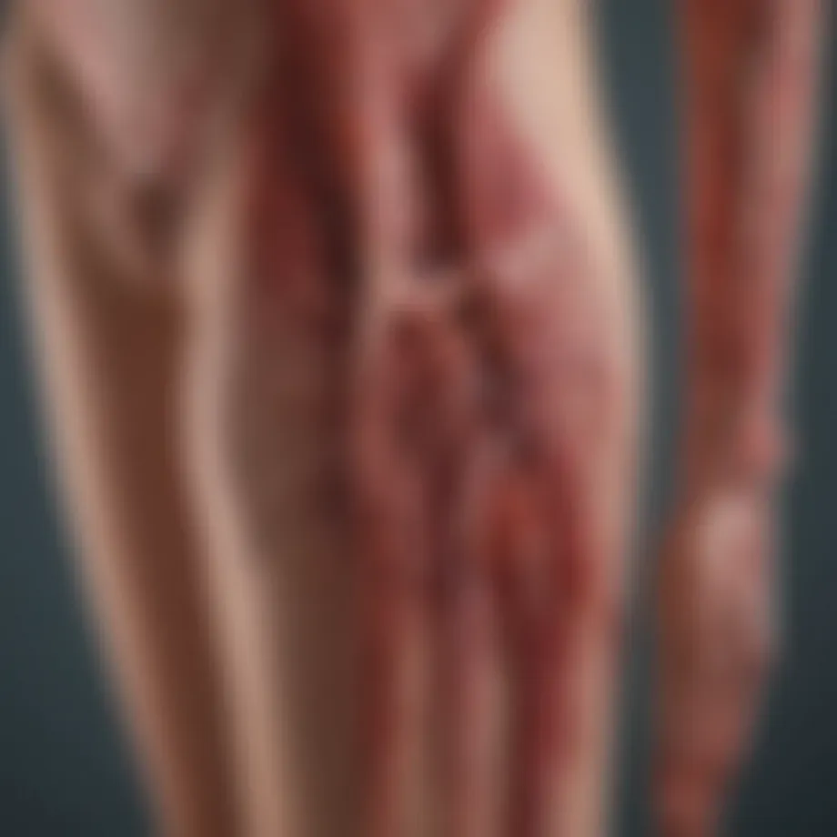Diagram illustrating blood flow in peripheral arterial disease