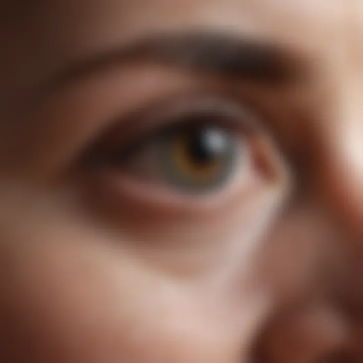 Close-up of dry eye condition