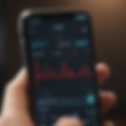 Smartphone displaying heart rate data