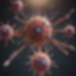 A diagram illustrating the mechanism of action of immunotherapy in targeting cancer cells.