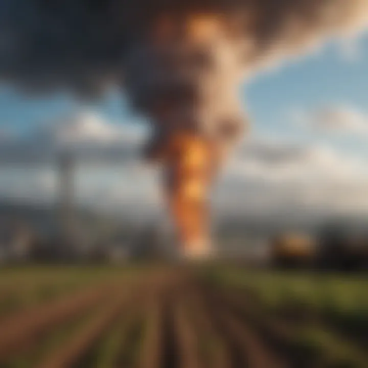 Diagram highlighting anthropogenic methane emissions from agriculture and industry