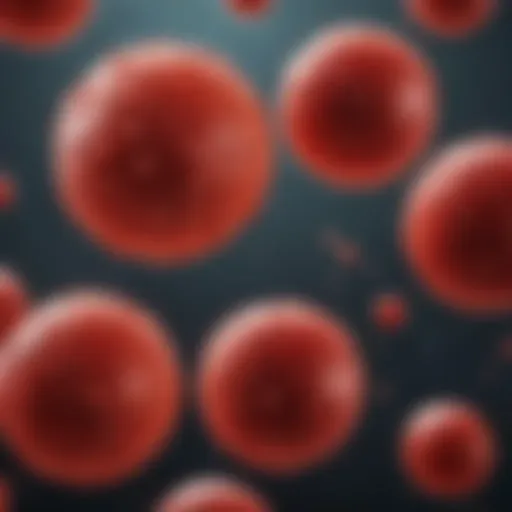 Illustration of RHD positive blood cells highlighting the Rh factor