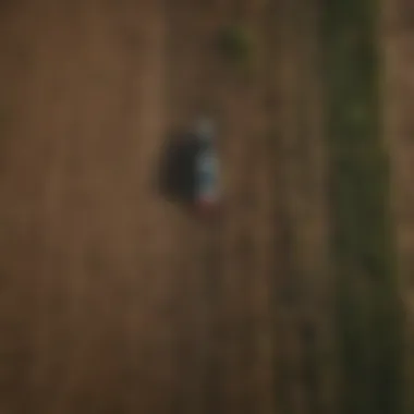 Diversity in crops via rotational farming Aerial view of diverse crops in rotational farming