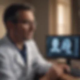 Illustration depicting telehealth technology in use