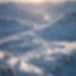 Aerial view of a snow-covered landscape showcasing geographical features.