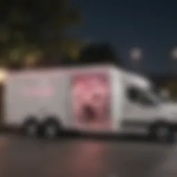 Mobile mammography van parked in a community setting
