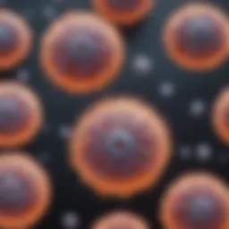 A microscopic view of glioblastoma cells showcasing their aggressive characteristics