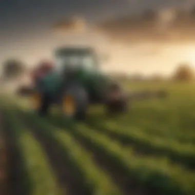 Diverse Agricultural Practices and Pesticide Application Diverse agricultural fields showcasing pesticide application