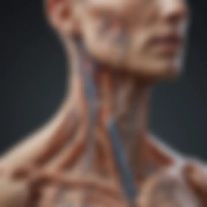 Illustration showing the vagus nerve location in the body