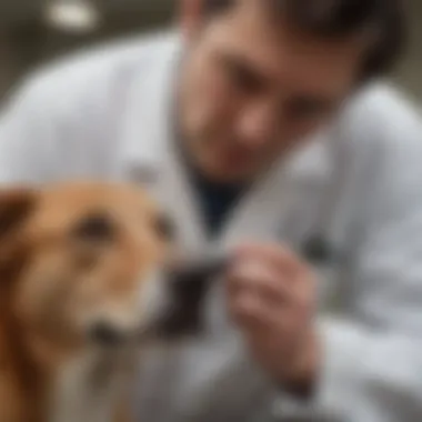 Veterinarian conducting a health assessment on a dog